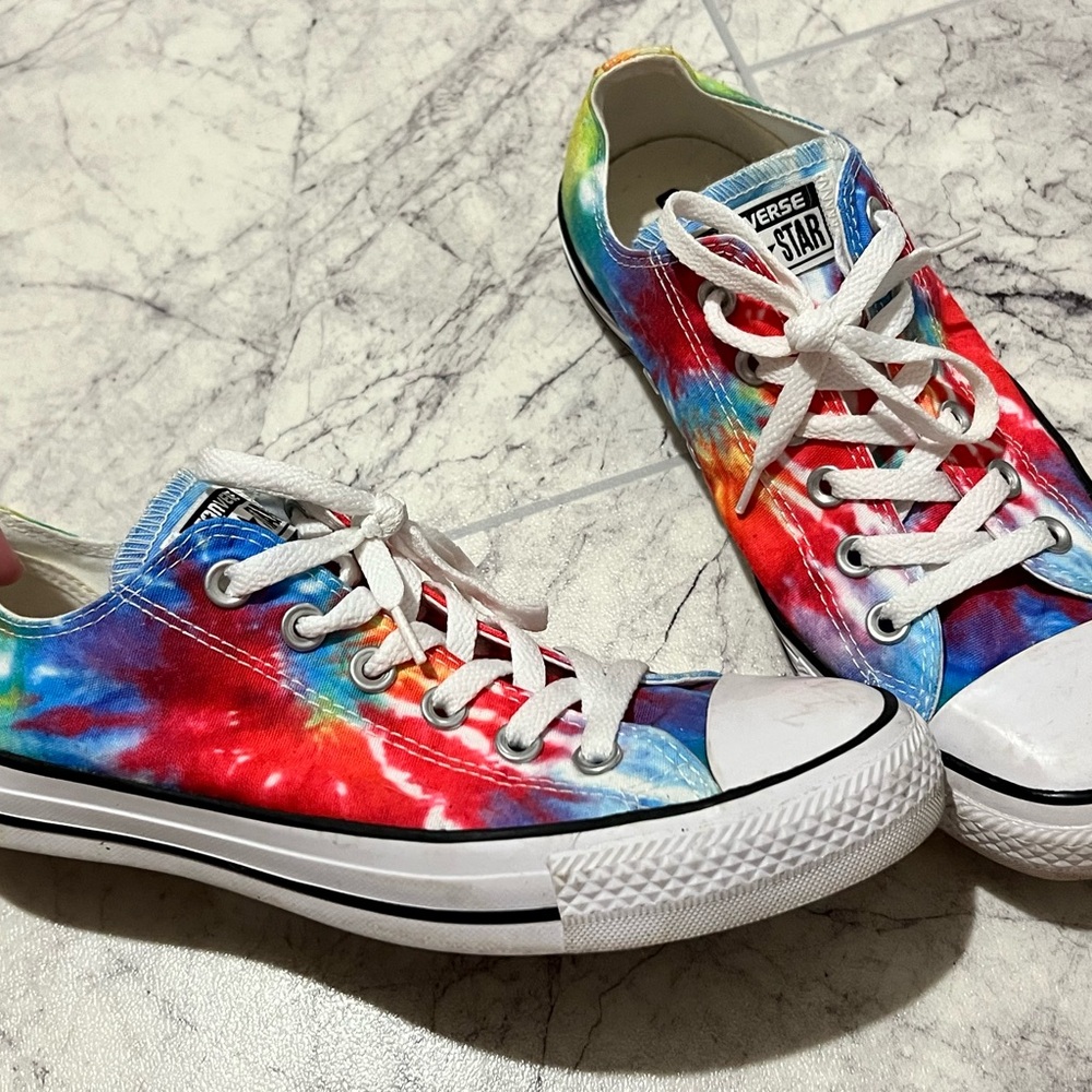 Converse Women's Tie-Dye Sneakers - Red, Blue, Yellow - Picture 3 of 6